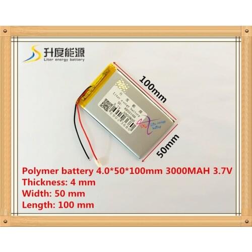 Liter energy battery 3.7V 4050100 MP4 battery't a MP5 4.0*50*100 battery 3000MAH tablet battery