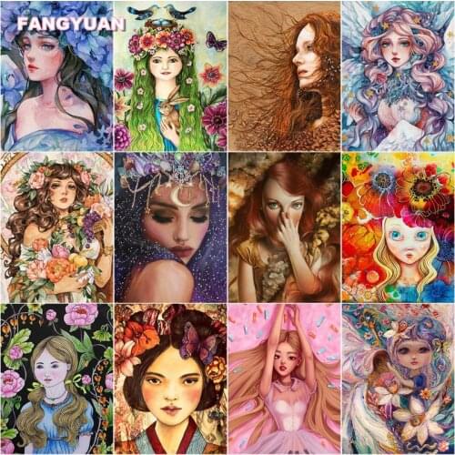 5D Diy Diamond Painting Illustration Art Hand Painted Cross Stitch Kits Full Square Drill Diamond Embroidery Mosaic Art Painting