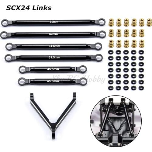 Aluminum Suspension Rod Links Set Tie Rod Kit for AXIAL SCX24 Upgrades 1/24 RC Crawler Car Shell Part