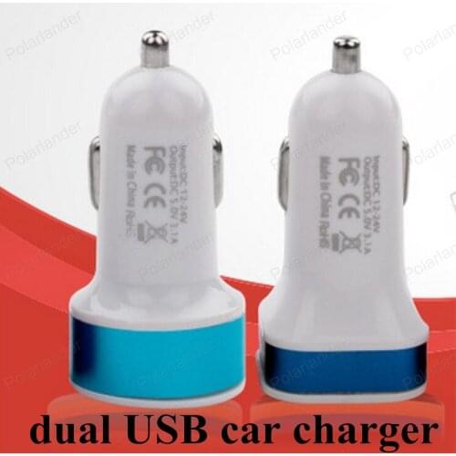 New Dual USB circular car cigarette lighter Charger 12 V output adapter Auto Parts for small phone iPhone and Andrews