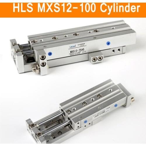 HLS MXS12-100 SMC Type MXS Series Cylinder MXS12-100A 100AS 100AT 100B Air Slide Table Double Acting 12mm Bore 100mm Stroke
