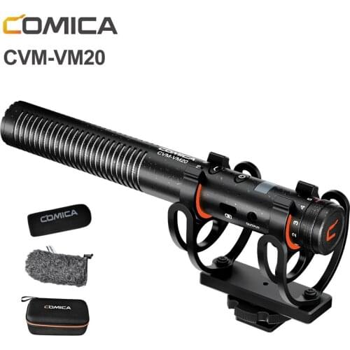 COMICA CVM-VM20 Super Cardioid shotgun Microphone TRRS TRS 3.5mm Video Recording Microphone for Smartphone Camera DSLR