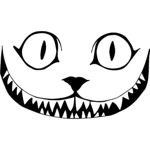 Dawasaru Cat Growl Smile Face Horror Car Sticker Sunscreen Decal Laptop Suitcase Truck Motorcycle Auto Accessorie PVC,15cm*8cm