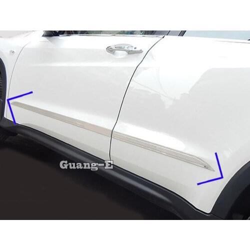 For Honda HRV HR-V Vezel 2019 2020 Car Door trim Strip Molding Stainless Steel Stream lamp panel bumper 4pcs