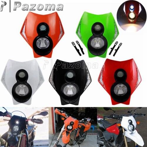 Supermoto Moto Headlight Drit Bike Motocross Headlamp w/ LED Turn Signal Lamp for Kawasaki Yamaha Suzuki Honda Ducati Dual sport