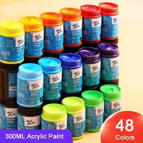 300ml Acrylic Paint Bottle 48 Colors Suitable for Cavas,Wood,Rock,Painting,Ceramic Art Drawing Supplies