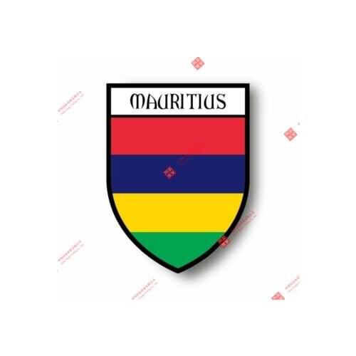 Personality Stickers Decal Souvenir Vinyl Car Shield City Flag World Crest Mauritius Car Decal Decoration Laptop