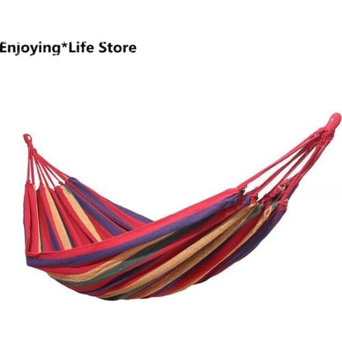 Rainbow Outdoor Leisure Double 2 Person Canvas Hammocks Ultralight Camping Hammock with Backpack 1.9*1.5m