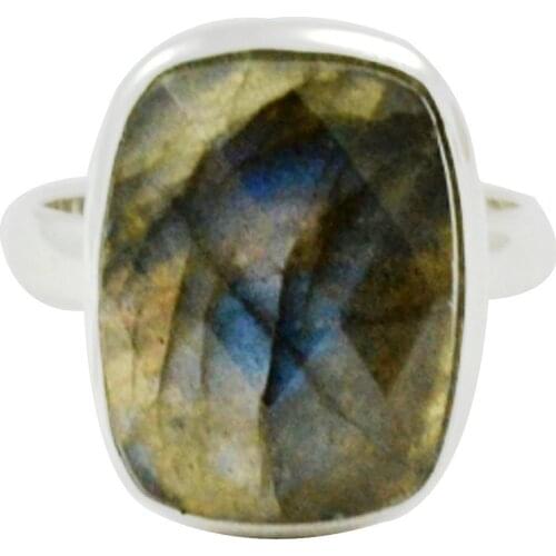 Lovegem Genuine Labradorite Ring 925 Sterling Silver,Size:7 , AR3103