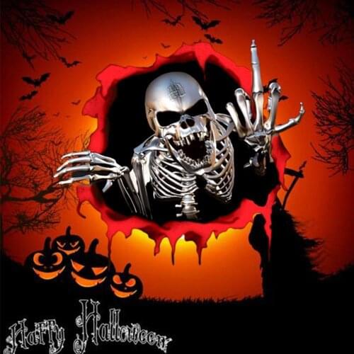 NEW 3PCS Terror Rock Sticker Pack Skeleton Dark Skull Random Style Stickers For Laptop Fridge Bicycle Phone Guitar Toy Stickers