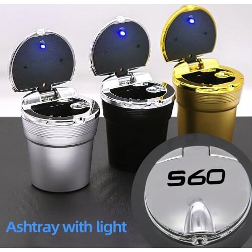 1pcs LED Portable lamp ashtray For Volvo S60 2019 2020 2021With Murano Car ashtrays Customizable personal items car accessorie