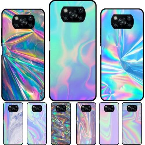 Rainbow Holographic Iridescence For Xiaomi Mi 10T Pro 9T A3 8 9 Mi 11 Lite Ultra Phone Case For POCO M3 Pro X3 F2 F3 Coque