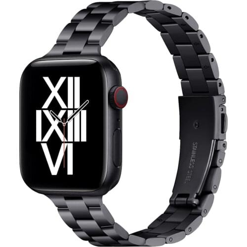 Bands for apple watch 40mm 38mm band Slim Stainless Steel strap Upgrade adapter for iwatch SE apple watch 6 5 4 3 44mm 42mm belt