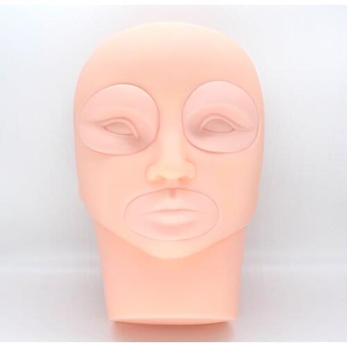 KZBOY Silicone 3D Microblading Practice Tattoo Head Model Tattoo Supplies Dummy Human Eyebrows Eyeliner Lip