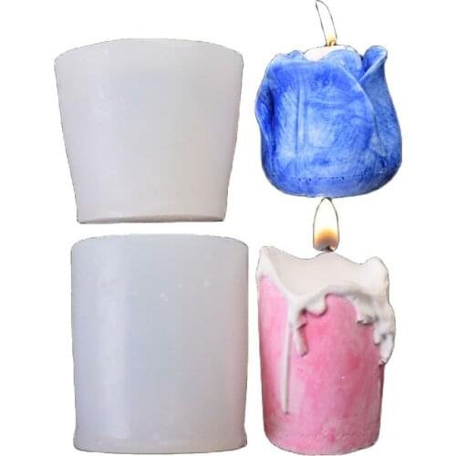 1Pcs 3D Flower Silicone Candle Mold Silicone Mold for Candle Making Resin Clay Soap Molds Fondant Cake Decorating Tools