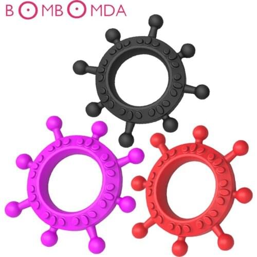 Silicone Steering Wheel Penis Ring Locking Male Cock Ring Delay Ejaculation Gear Masturbation For Men Penis Erect Adult Sex Toys