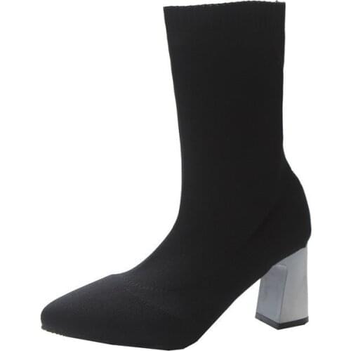 2018 Rubber Ankle Summer Promotion Botas Boots Woman Autumn New Pattern Shoes Star Fund High With Elastic In Socks Wool Boots