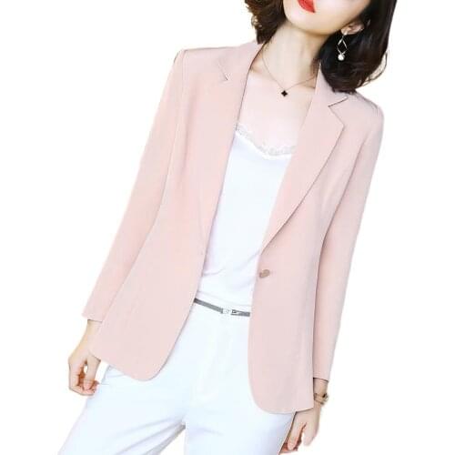 Womens small suit jacket female 2021 spring new temperament pink high-end suit jacket female jacket