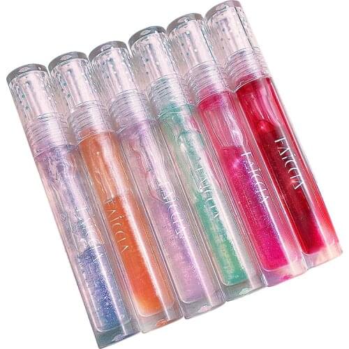 Liquid Mirror Half Transparent Lip Gloss Glaze Wet Crystal Jelly Liquid Lipstick Moisturize Shimmer Lip Oil Care Makeup TSLM1