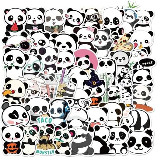 10/50pcs Small Panda Stickers Classic Graffiti for Suitcase Cool Laptop Skateboard Cartoon Toy Luggage