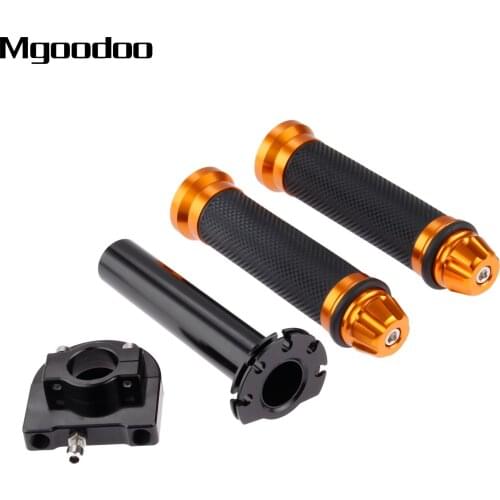 2Pcs Motorcycle Handle Handlebar Throttle Hand Grips For 22mm Handlebar Hand Grip Bar End Motorbike Cafe Racer Outdoor Sports