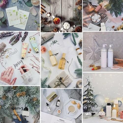 2 Sided 3D Christmas Shooting Background Decorations Lifelike Picture Paper Board for Professional Photography Backdrop Props