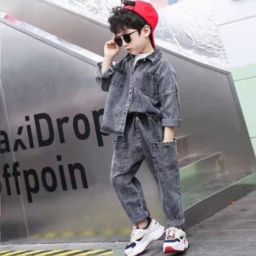 2021 Fashion Full Sleeve Jackets Coats + Pants 2Pcs Outfits Autumn Spring Baby Boys Clothes Set For 3T-13 Yrs Childrens Wear
