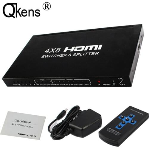4x8 HDMI Switch Splitter Audio Extractor 4 Input 2 3 4 5 6 7 8 Output Switch Audio Video Converter 1080P Laptop PC To TV Monitor