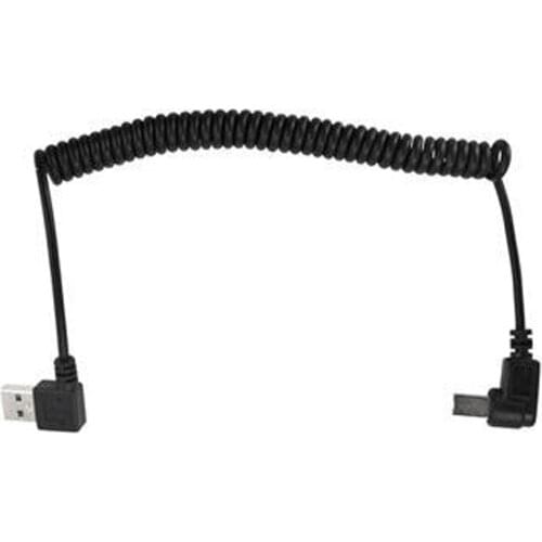 5Ft Spiral Coiled USB 2.0 B right angle Male to USB 2.0 A right angled male plug Cable