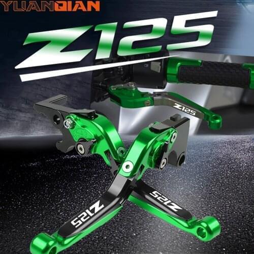 For KAWASAKI Z125 NINJA Z 125 PRO Motorcycle CNC Aluminum Extendable folding adjustable Brake Clutch Levers Motorbike lever part