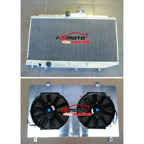 2 Rows Aluminum Racing Radiator & Shroud & fan For 1989-1994 Toyota Corolla AE90 AE92 AE94 90 91 92 93