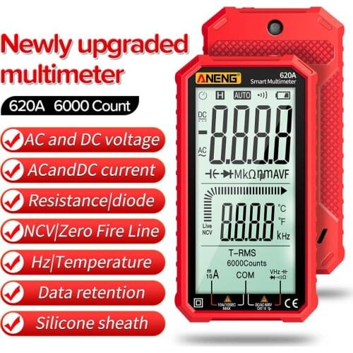 ANENG 620A Digital Smart Multimeter Transistor Testers 6000 Counts True RMS Auto Electrical Capacitance Meter Temp Resistance