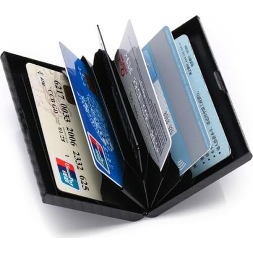 BISI GORO 2020 New Name Holder Carbon Fiber Credit Card Holders Wallet Wallet Metal Plastic Document Organizer For Travel
