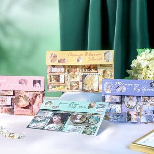 Retro Bronzing Van Gogh Starry Sunflower Decoration Scrapbook Sticker DIY Diary Planner Hand Account Material Stationery Sticker