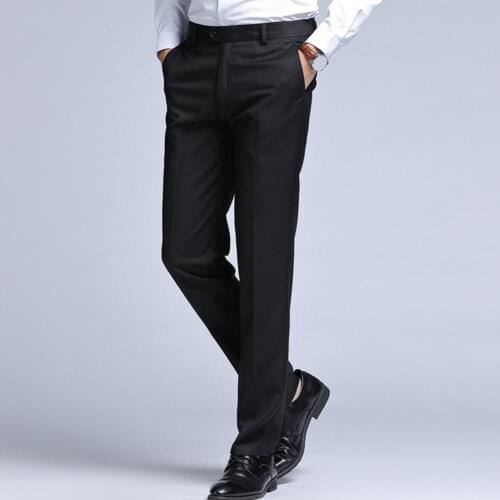 Trousers Solid Color Slim Pants Men Clothing for Business