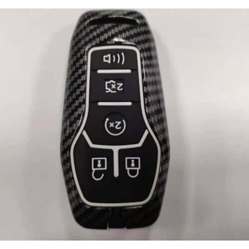 Carbon fiber Alloy+Silicone Car Smart Key Case Fob Cover For Ford Fusion Mondeo Mustang F-150 Explorer Edge 4/5button key