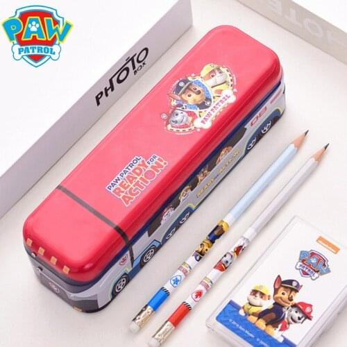 Paw Patrol Chase Cartoon Dogs New Pencil Case Cute Bus Pencil Box Large Capacity Student Gift Stationery Storage School Supplies