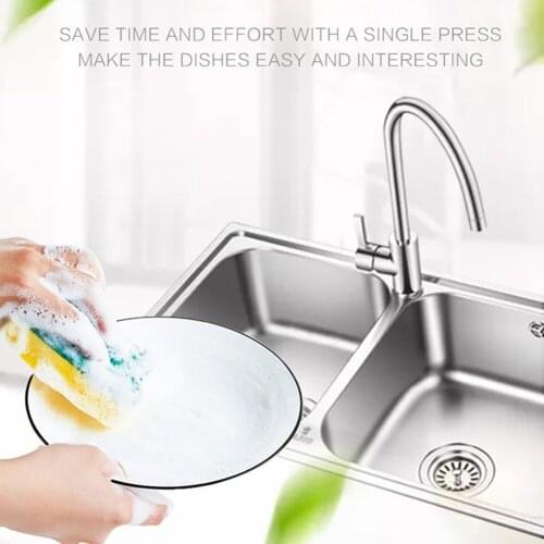 2 in 1 Soap Dispenser Pump With Sponge Manual Press Cleaning Liquid Dispenser Container Manual Press Soap Organizer Kitchen Tool