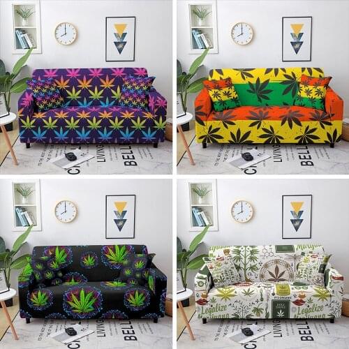 Elastic Sofa Covers for Living Room Maple Leaf Sofa Slipcovers Stretch Couch Cover Sofa Protector Cover 1/2/3/4 Seater