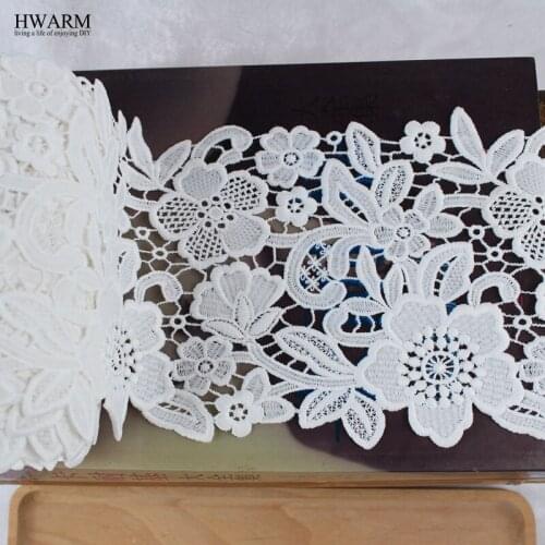 HWARM 5yard 16.3cm Handmade Arts Craft Fabric Screen Lace Sewing Trim DIY Window Curtains Wedding Ribbon With Beads Women Skirt