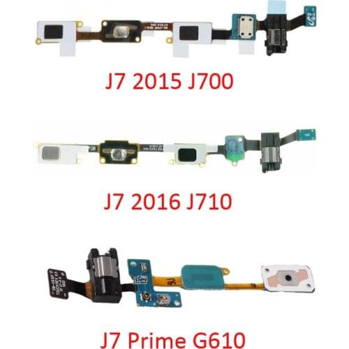 Home Button Earphone Flex For Samsung J7 Prime Metal 2015 2016 J700 J710 G610 Original Phone New Menu Flex Cable Replace Parts
