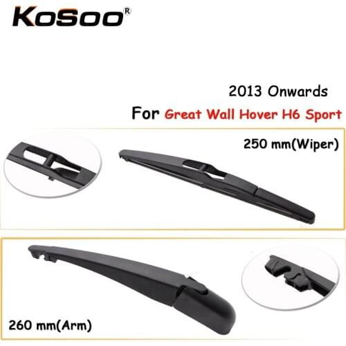 KOSOO Auto Rear Wiper Blade For Great Wall Hover H6 Sport,250mm 2013 Onwards Rear Windshield Wiper Blades Arm Car Accessories