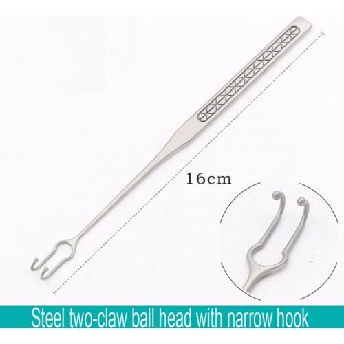 Stainless steel eyelid Double eyelid beauty two-claw double-tooth hook hook ophthalmic instrument tool