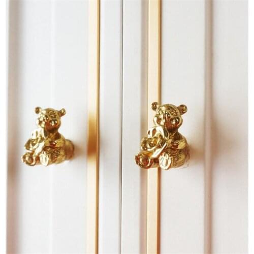 Love Heart Bear Brass Handle Solid Pure Copper Wardrobe Shoe Cabinet Door Knob Handles Single Hole Small Drawer Knobs