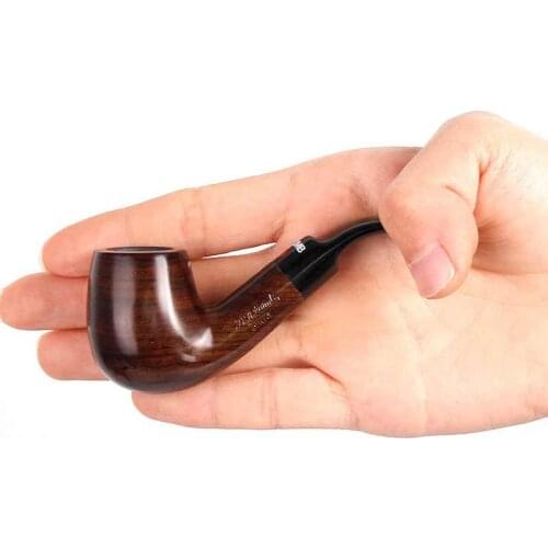 New Mini Creative Classic Handmade Upscale Ebony Wood Pipes Smok Smoking Pipe Cigar Tobacco Pipe Mouthpiece Cigarette Holder