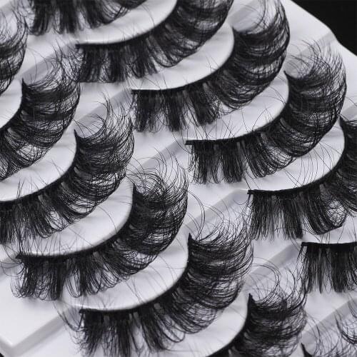 New Soft 10 Pairs 3D Mink Lashes Dramatic Eyelashes 25mm Makeup Lashes Fluffy Messy Natural Long Thick False Eyelashes Extension
