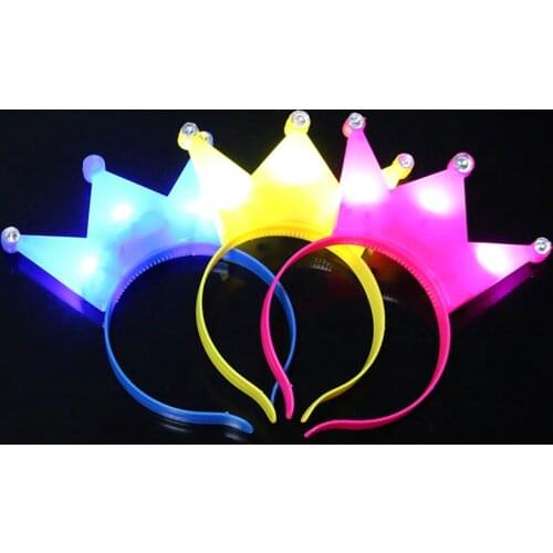 New 10pcs Luminous Crown Hair Clips Diamond Headband Hair Hoop For Christmas New Year Party Holiday Decor Toys Gift