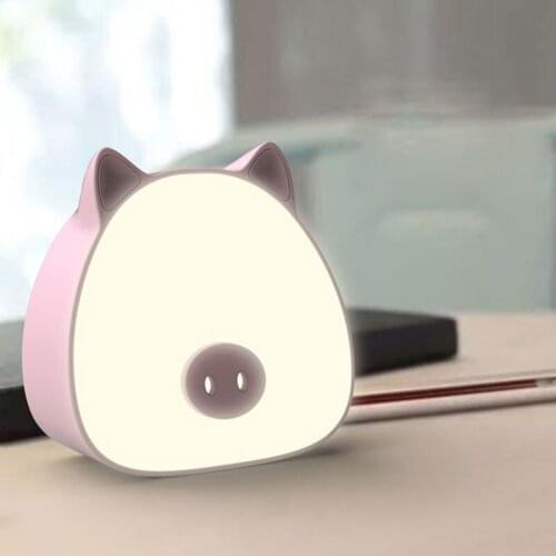 Rechargeable Pink Pig Battery Table Lamps for Living Room Home Decor Bar Bedroom Bedside Standing Lamp Modern LED Light Fixtures