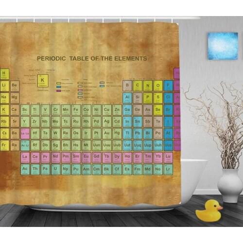 Periodic Table of Elements Kid Shower Cutains Chemistry Amateur Children Bathroom Curtains Polyester Waterproof Fabric With Hook