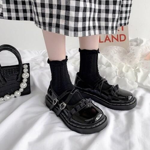 Jk Uniform Casual British Pu Leather Lolita Shoes Women Autumn Soft Sweet Girl Student Black Japanese Harajuku College Mid Heel